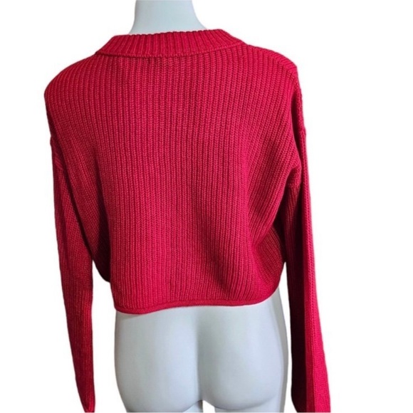 Wild Fable Long Sleeve Crop Red Sweater - Picture 4 of 4